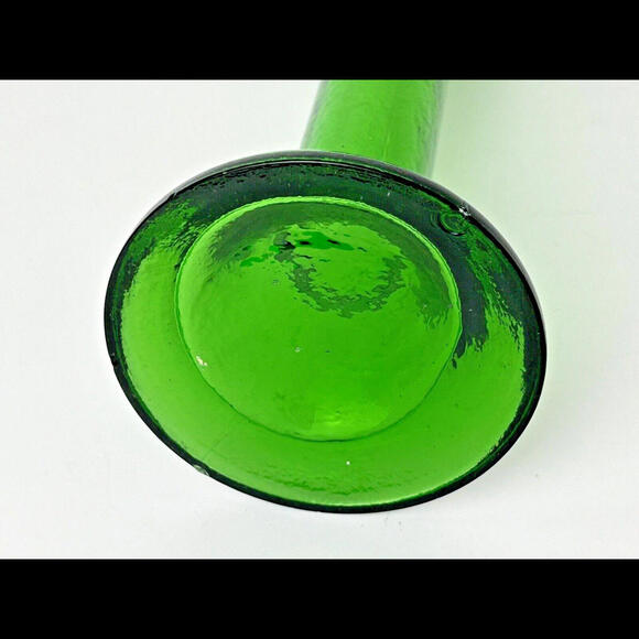 Vintage Bright Green Glass Candlestick Single 8"H Tall Taper Handblown - Picture 6 of 11